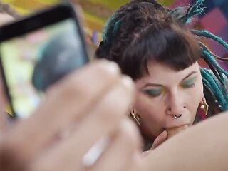 Inked Punk Wench Takes Double Penetration & Savage Butt Pounding From 2 Doms