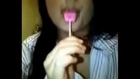 Pussy rub clit fuck lollipop