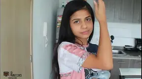 Hot Latina stepsister gets creampied doggystyle