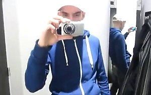 Jerking and cumming in dressing room