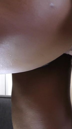 Ebony with hot cum dripping amateur pussy