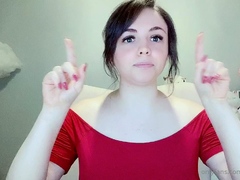 Brunette solo darling masturbating at home