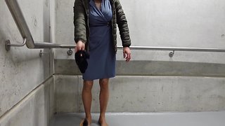 Peeing inside my thong and nylon legs