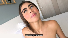 Tiny latin teen does favors during the casting to get the job