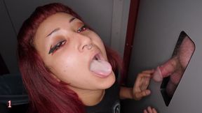 sucks and fucks multiple dicks to completion 4th visit