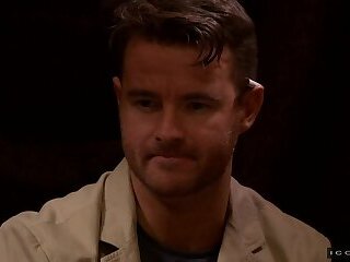 a little devil on his shoulder