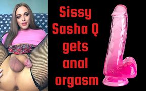 Sexy Sissy Sasha Q Gets Anal Orgasm