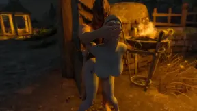 Hot goth vampire gets fucked hard and joins amateur Skyrim orgy