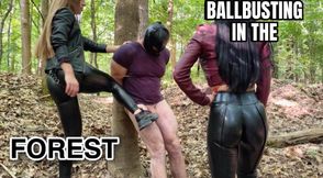 Double severe ballbusting in the forest | Evilwoman, Lady Annabelle