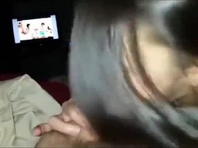 Cute brunette suck with oral creampie