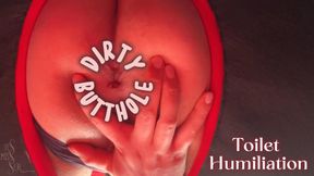 Dirty Butthole Toilet Humiliation POV