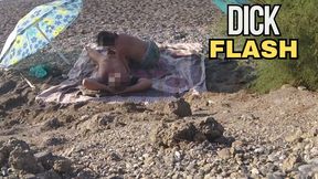 Exhibitionist Wife Outdoor Amateur Milf Blowjob & Handjob Big Cock on Nudity Beach public in front of voyeurs with cumshot