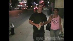 Puerto Rican slut Arlene gets fucked behind building in Washington Heights, N.Y. late night part 1