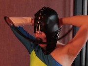 チアダンスインストラクターKYOKO　全頭マスク＆鼻フックでトレーニング