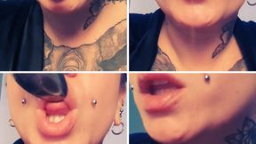 SFW Close-Up Messy Vegetable Soup Slurping &amp; Spoon Licking