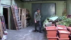 The blonde German milf seduces her lover in her husband's warehouse with her eager German amateur pussy&#x270C;