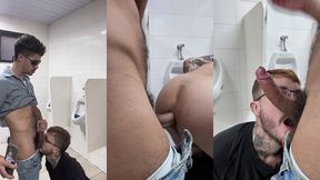 taking raw hairy dick in the bathroom