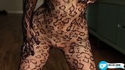 ellise sugar finger play in black fishnets