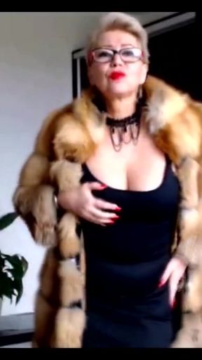 Key moment from &quot;Mature bitch in a fur coat... Performance by the famous webcam whore and singer Aimee Hot MILF ))&quot;