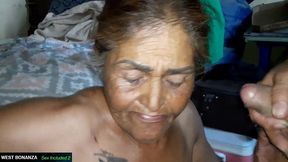 65 yrs old latina granny - suck & fuck casting in mouth cum