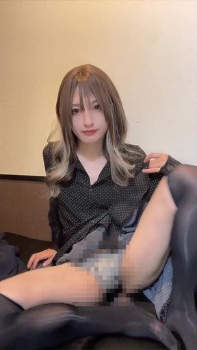 Video of a cross-dresser masturbating quietly