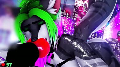Furry chat pushes her over and she loses her mind in VR blowjob ecstasy