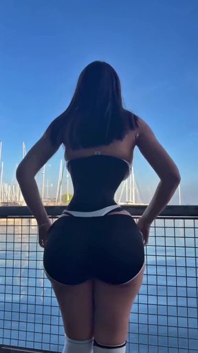 Female Onlyfans Model in Black and White Bikini