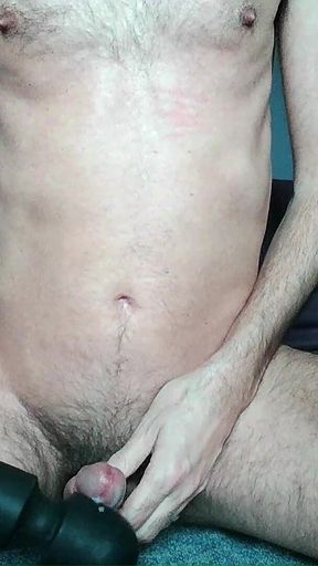 Milking Large Cumload Out of My Cock in Less Than 90 Secs While Scrolling on Phone