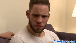Bearded hunk drills ass and drops cumload