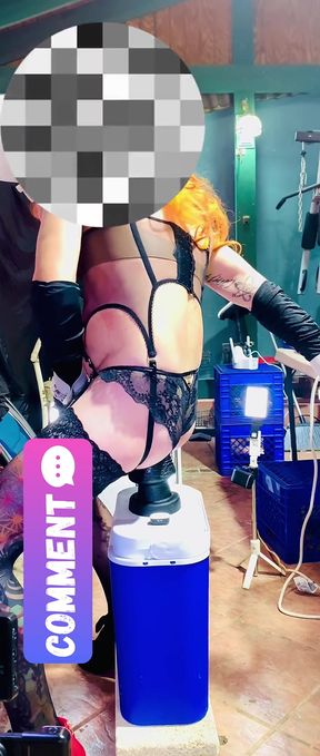 Sexy Shemale Black Panties Fucking Anal Big Dildo