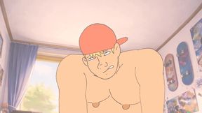 Athletic and Young Skateboarder, Masturbates with a Pillow After His Session.