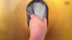 Grandpa at the gloryhole squirts horny