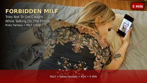 Stepmom Gets Accidental Creampie While Talking To Husband On The Phone - Don't Cum Inside Me!