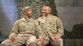 Black Army Stud Gets Restrained By Master