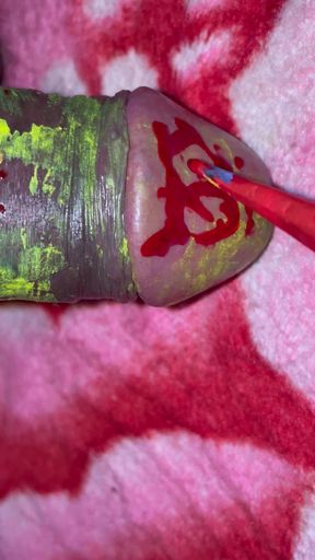 Indian Desi Boy Big cock with yellow painting.   Clip 1