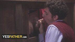 Altar Boy Carter Ford Slobbers On Perv Priests Throbbing Dick In The Confession Booth