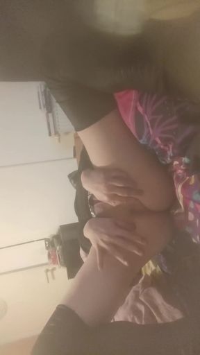 Transwhore Slave Has to Do It Herself and Offer Ass