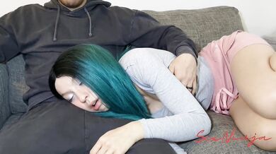 Step Bro Chokes 18yo Sis Throat After Lap Grind Cum Gush Facial