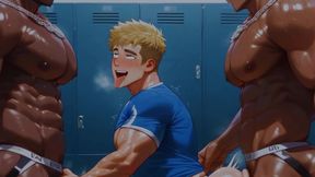 Hugby&#039;s Team Makes a Gangbang with Oil in the Locker Room