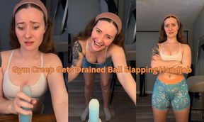 Gym Creep Gets Drained Ball Slapping Handjob