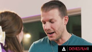 DEVILS FILM - Hot Threesome With Two Horny College Babes And Their Crush