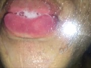 Glass tongue licking and kissing (Short version)