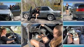 Juicy Girl in Legendary BMW E30 Cranking and Hard Pedal Pumping 1080 - Foot Fetish - Sneakers - Asics - Calves - Girl Driver - Retro Car - Revving - Starter - Girl Trying to Start Car - Broken Car - Ass Worship - Long Hair - Fitness Girl