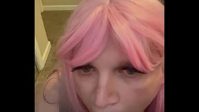 No makeup sucking fake cock (jencakes)