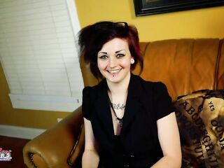 Slim brunette hair cutie Gracie Lowdie shines with intensive deepthroat excitement and mad face attention on Toby Rod's large boner, then switches to steamy