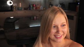After the Party, She Stayed at My House, Climbed on the Table, and Started Masturbating with a Dildo