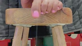 Bubblegum pink toes up close… every curve, every shine, every tease