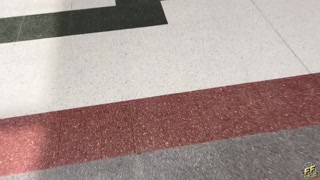 Desperate jeans wetting in a PUBLIC BATHROOM