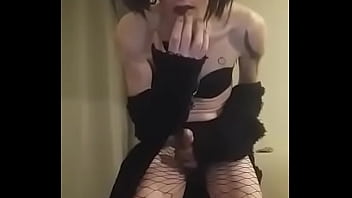 Shemale Kitty Strokes her Clitty for You