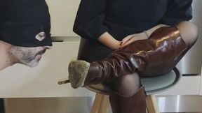 Muddy High Heel Boots Licking! Real Mud! All swallowed!